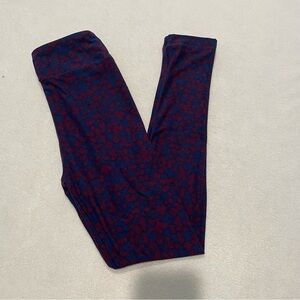 LuLaRoe leggings, maroon and navy, girl’s XL, NWOT